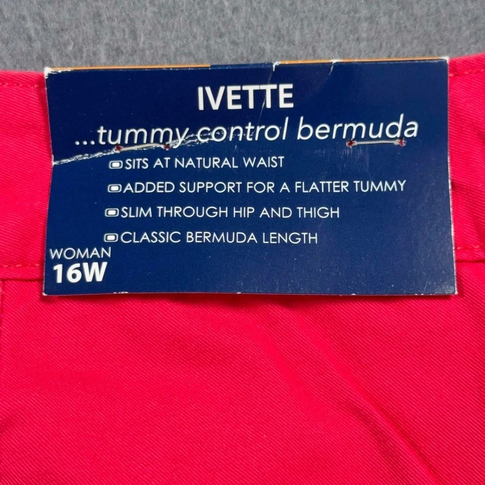 Bandolino Ivette Bermuda Shorts Womens‎ 16W Ruby Sky Tummy Control 39x13